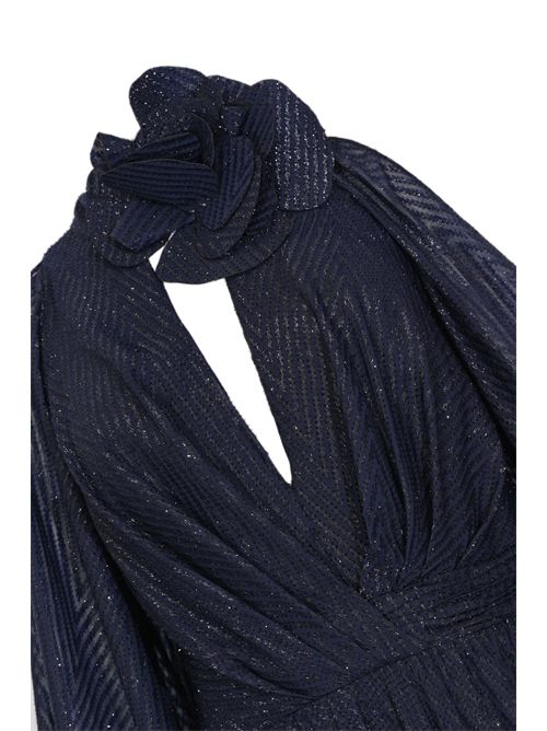 Abito lungo Vinka 99140 in tessuto effetto seta TARIK EDIZ | 99140NAVY